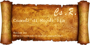 Csanádi Rozália névjegykártya