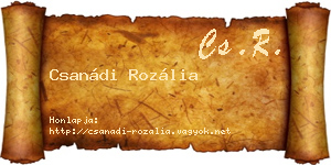 Csanádi Rozália névjegykártya