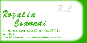 rozalia csanadi business card